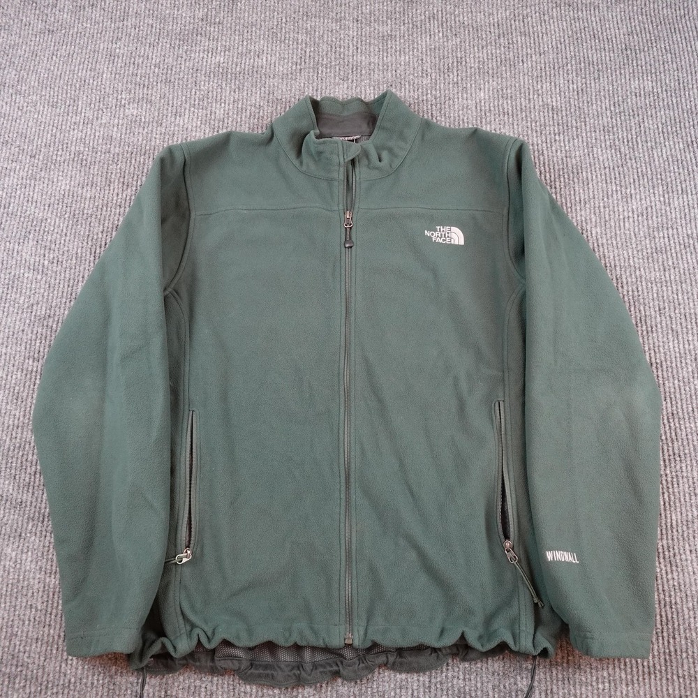 The North Face Windwall Jacket Mens XL Green Fleece Full Zip Outdoor Hiking